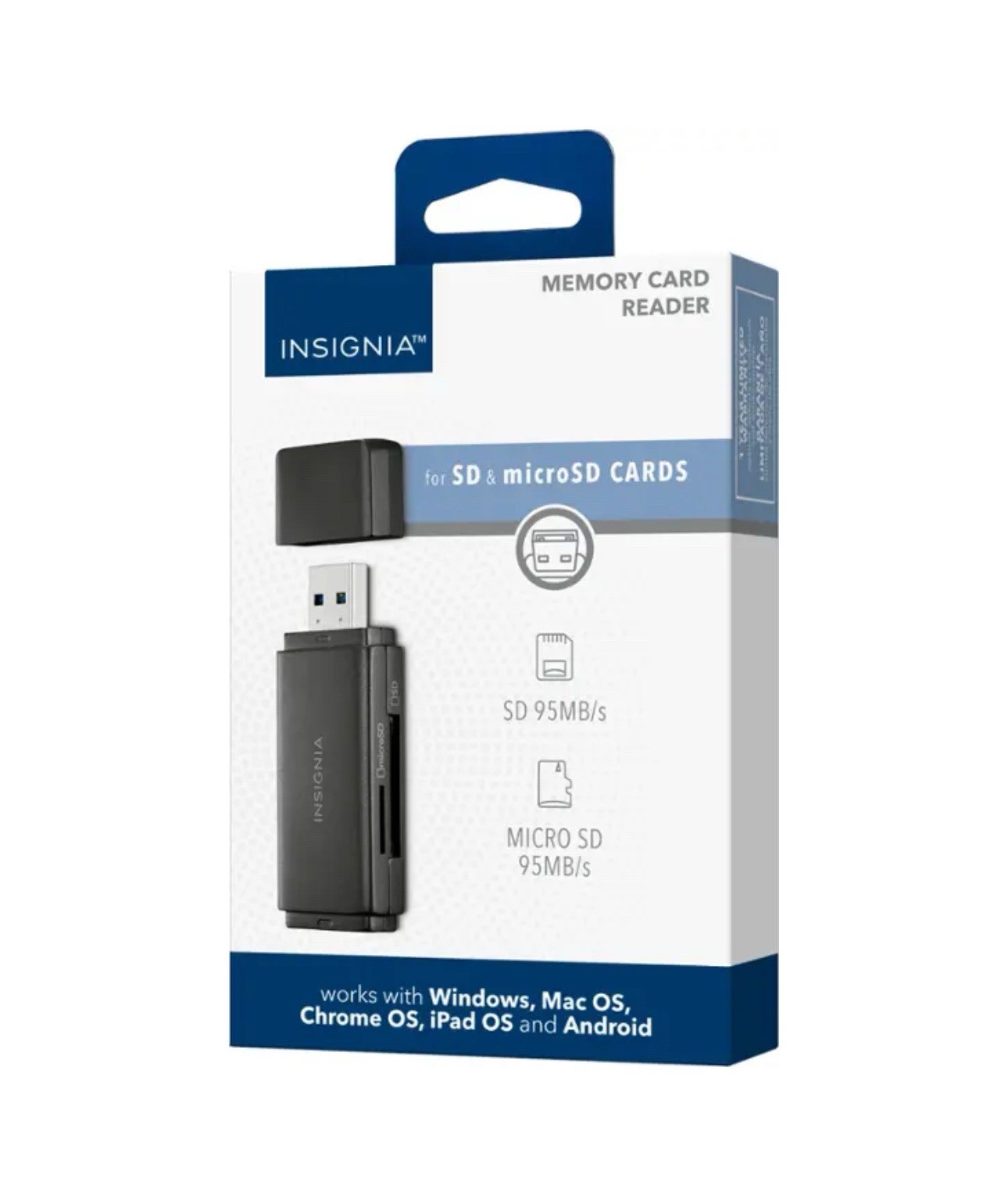Insignia USB 3.0 SD and microSD Memory Card Reader - Black