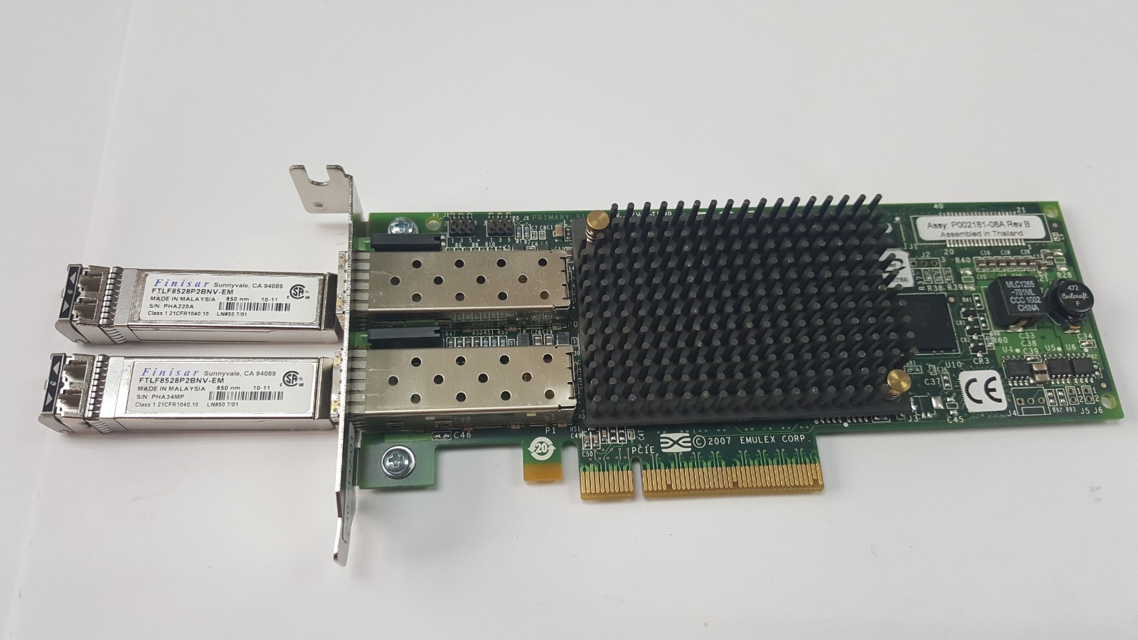 Sun/Emulex 8GB Dual Port Fibre Channel LPE12002 PCI-e Low Pro 371-4306-01 TESTED