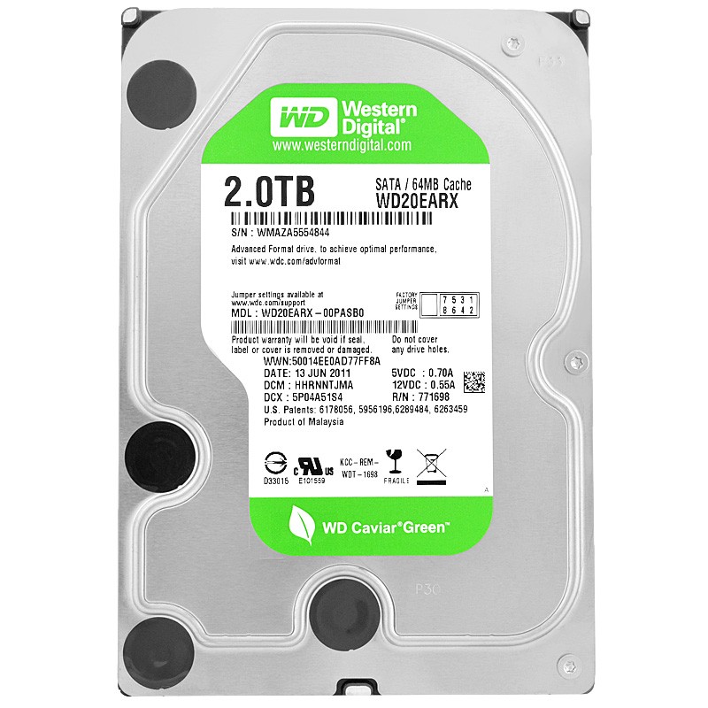 WD20EARX FIT FOR Western Digital DESKTOP 2TB 5.4K RPM 6Gb/s 3.5" SATAHard Drive