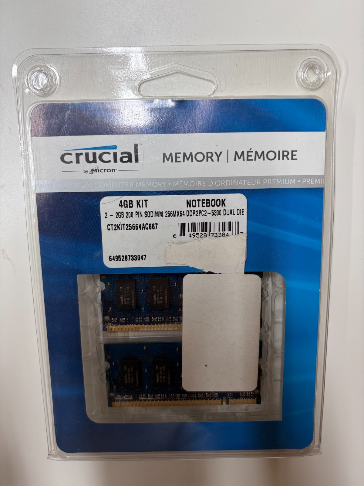 Crucial 4GB Kit 2x 2GB DDR2 667 MHz PC2-5300 Sodimm Memory RAM 200 pin Laptop