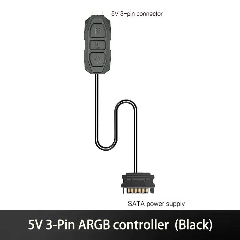 5V 3Pin ARGB Controller SATA Power Mini RGB Hub For PC Fan LED Light Strip
