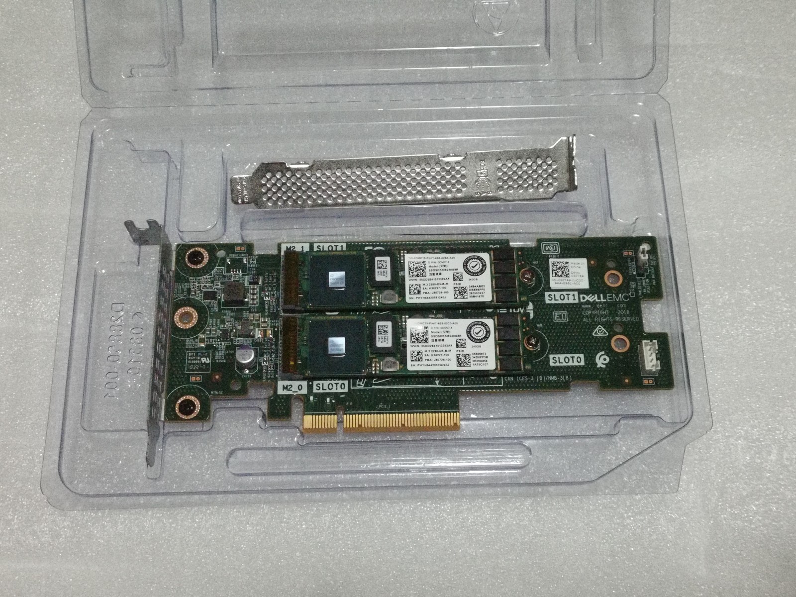 Dell 72WKY BOSS-S1 Controller PCIe Card w / 2x 240GB M.2 SSD TC2RP for R740xd