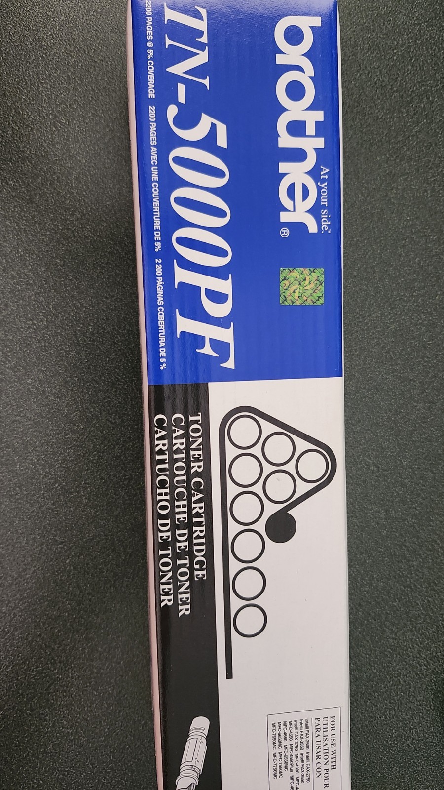 Genuine Brother TN-5000PF Black Toner Cartridge - New In Box - OEM 2.2K Yield