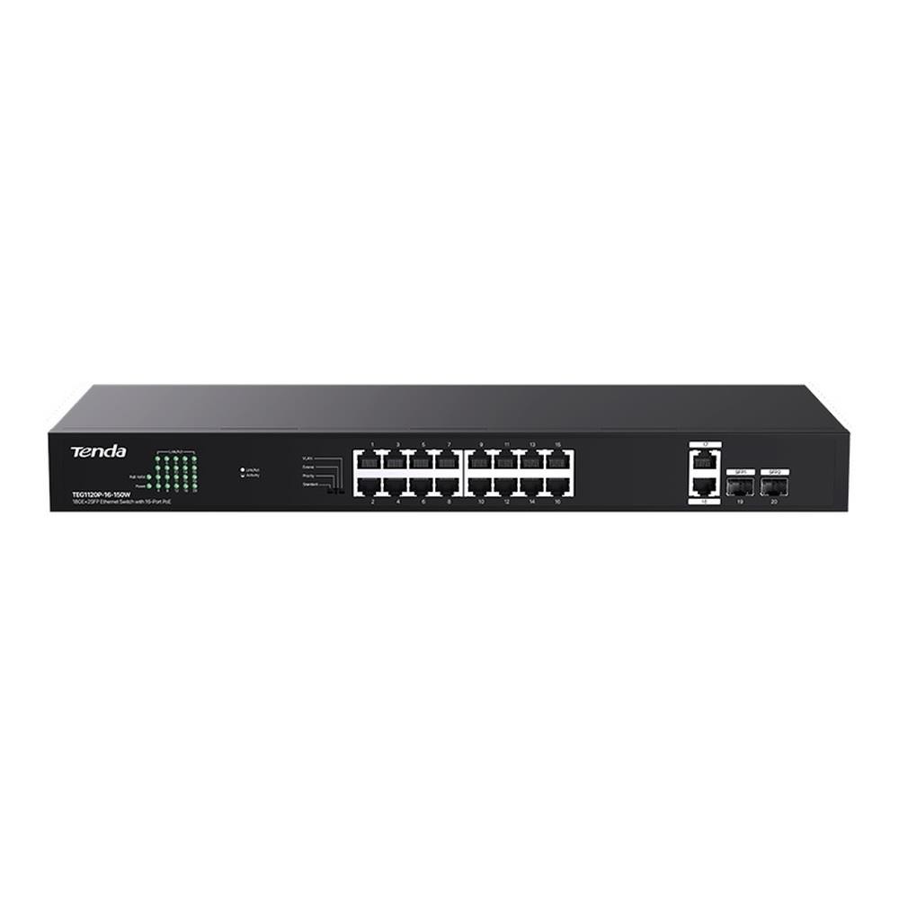 Switch niezarządzalny Tenda TEG1120P-16-150W 18x1GbE 2xSFP PoE Tenda
