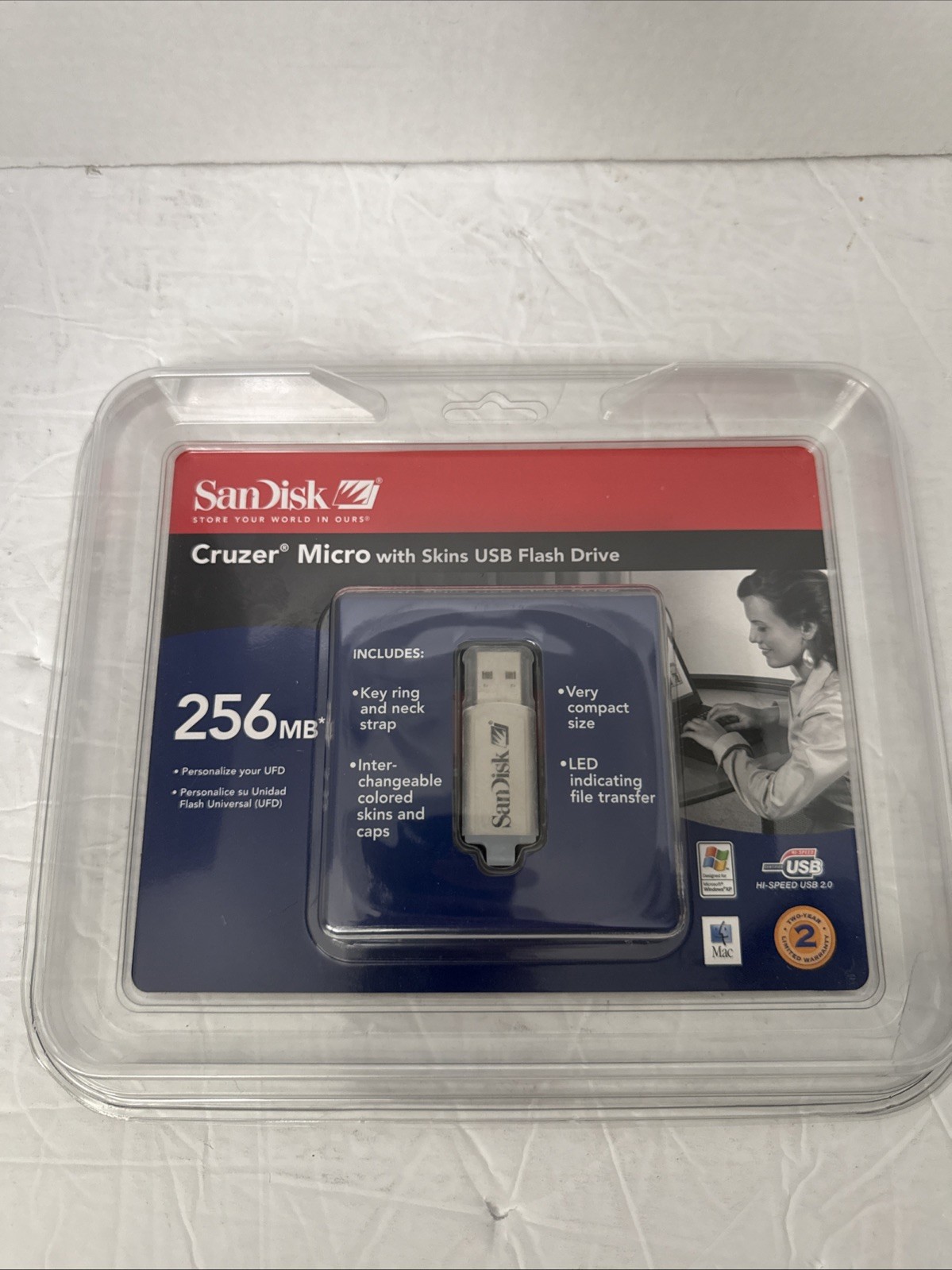 SanDisk 512MB Cruzer Micro With Skins USB Flash Drive NOS Sealed SDCZ4-256-A19