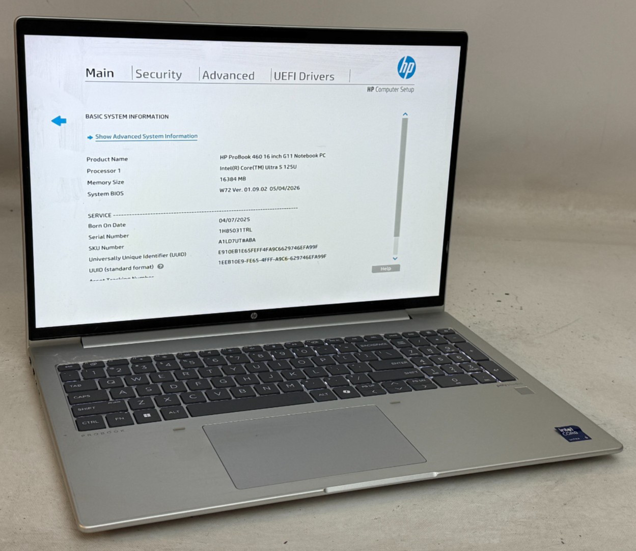 HP ProBook 460 G11 16" (Ultra 5-125u - 16GB RAM - 256GB SSD - Win11Home)