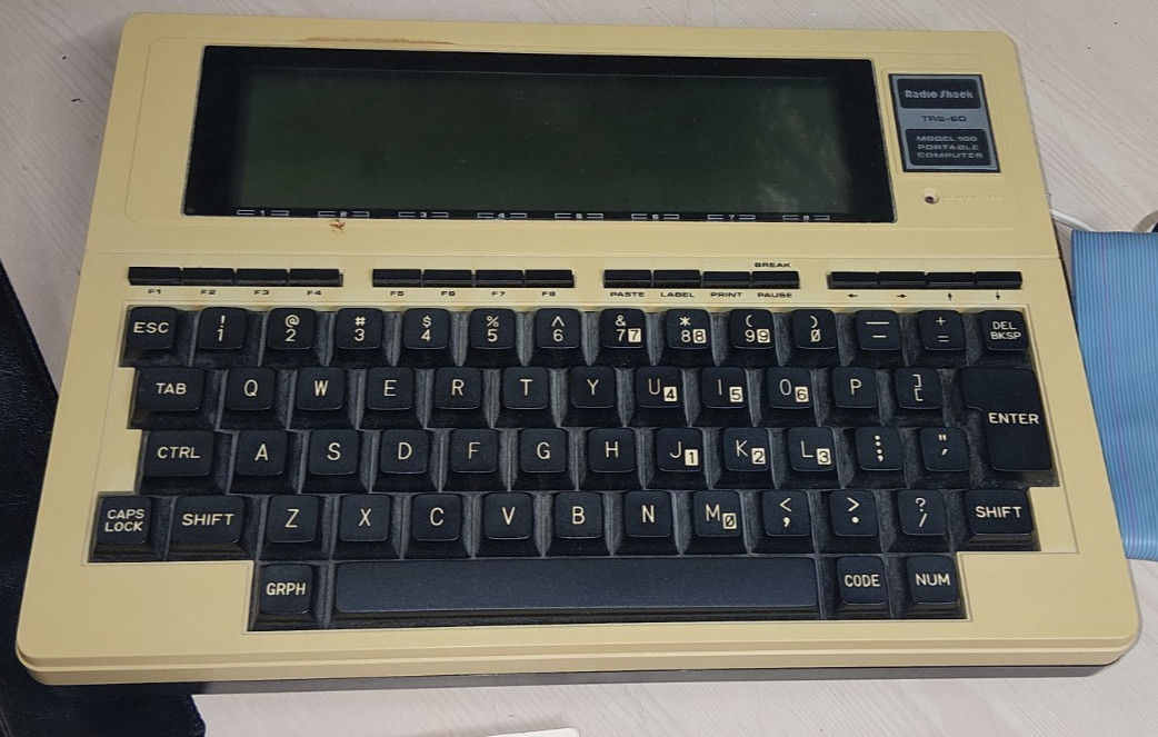 Vintage Radio Shack TRS-80 Model 100 Portable Computer Case and Cassette CCR-82