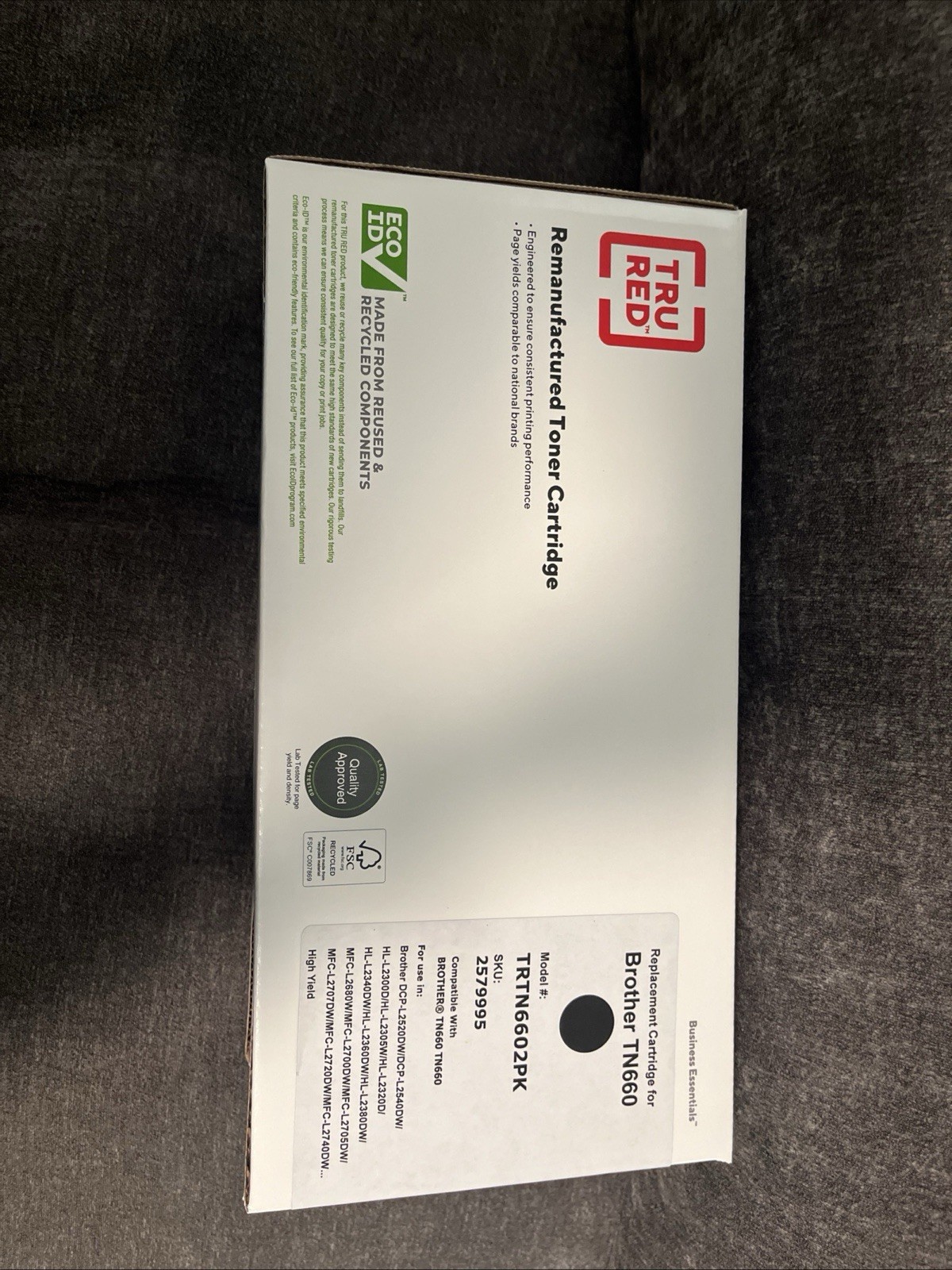 TRU RED Black Toner Cartridge Replacement for Brother TN660 NIB MOD #TRTN6602PK
