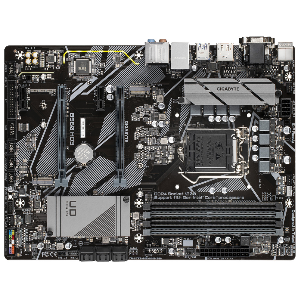 GIGABYTE B560 HD3 Intel B560 DDR4 LGA 1200 ATX Motherboard