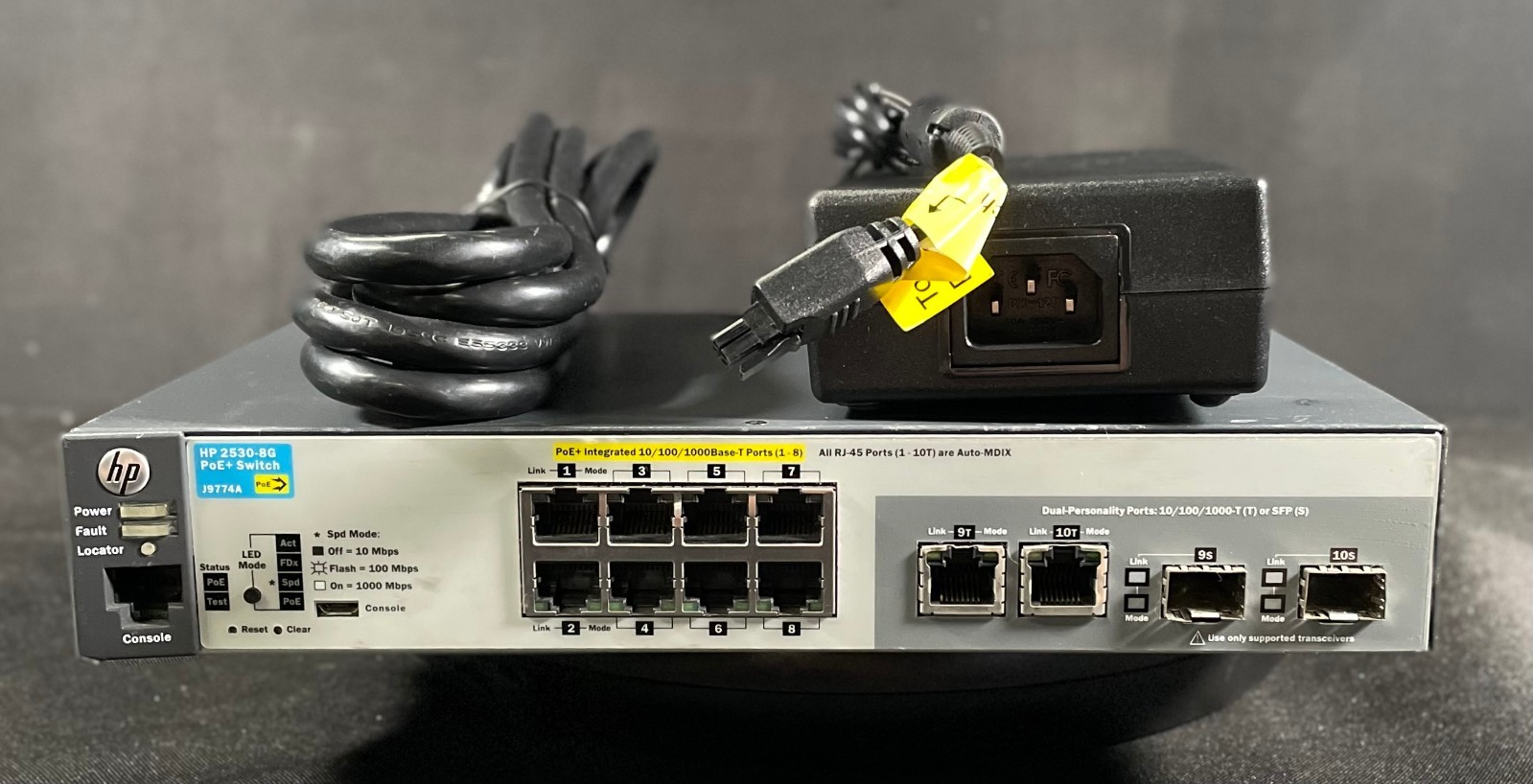 HP J9774A 2530-8G PoE+ Switch w/ Power Adapter  - Same Day Shipping