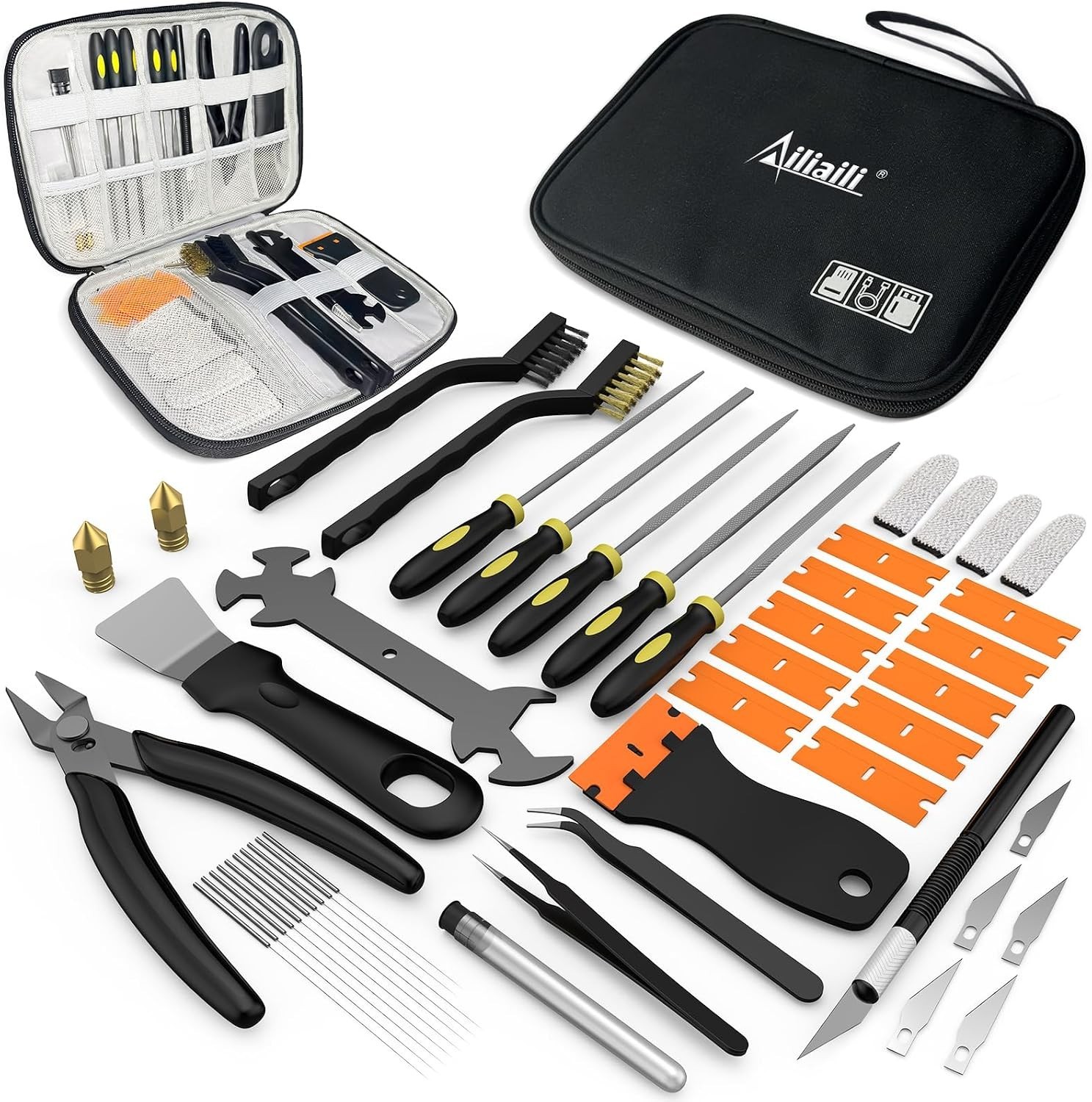 3D Printer Tools Kit, 45PCS 3D Printing Accessories for FDM/SLA Printer with Noz