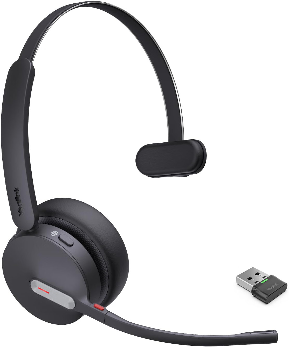 Yealink BH70 Mono Bluetooth Headset w/Mic, Microsoft Teams, USB-A Dongle Black
