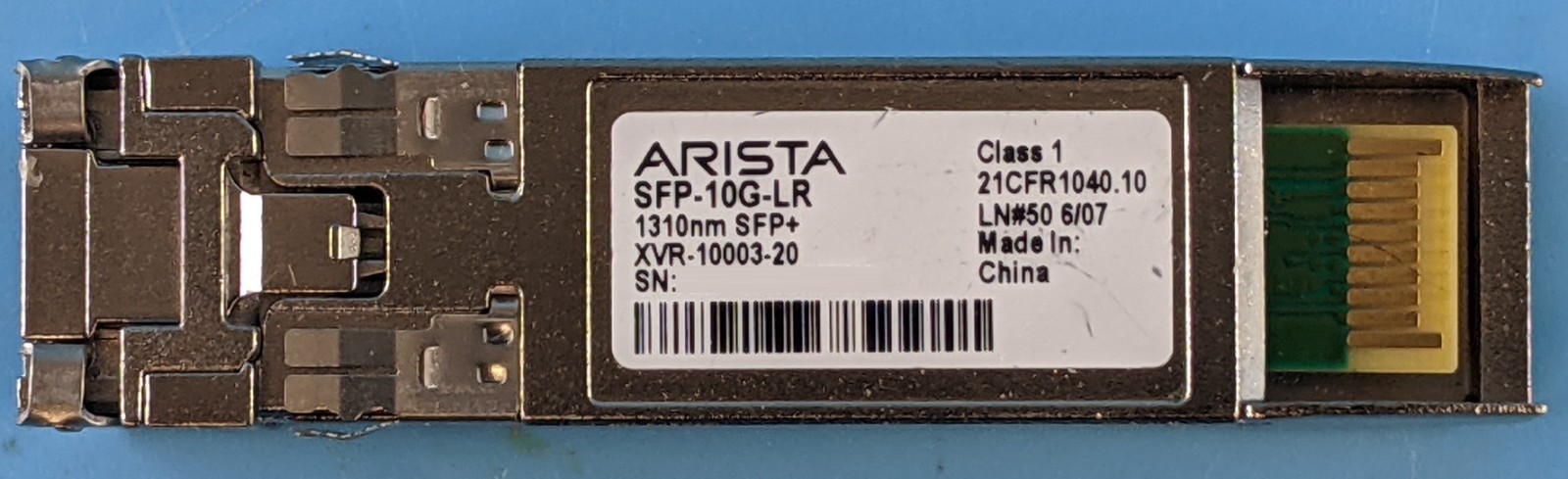 LOT of 8 Arista XVR-10003-20 SFP-10G-LR SFP+ LR 1310nm LC Transceiver