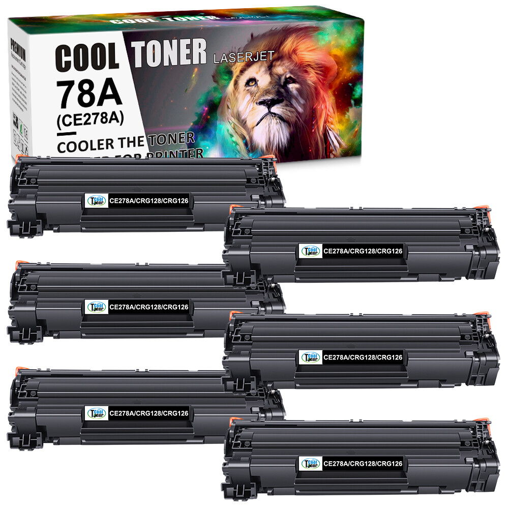 6 Pack CE278A Toner Compatible With HP LaserJet Pro M1536DNF P1606DN P1600 P1560
