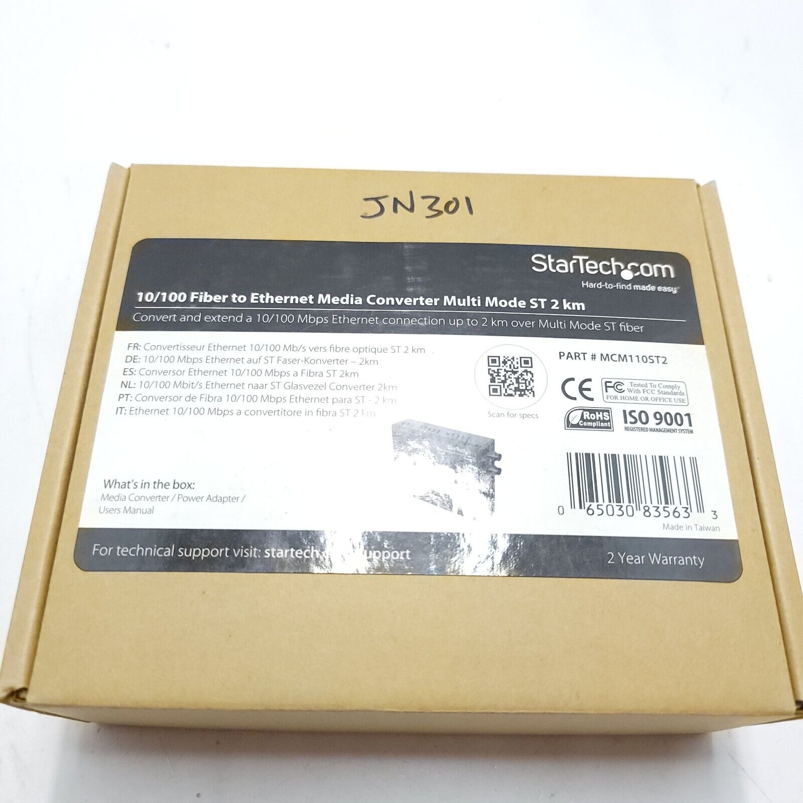 StarTech MCM110ST2 10/100 Multi Mode Fiber Copper Fast Ethernet Media Converter
