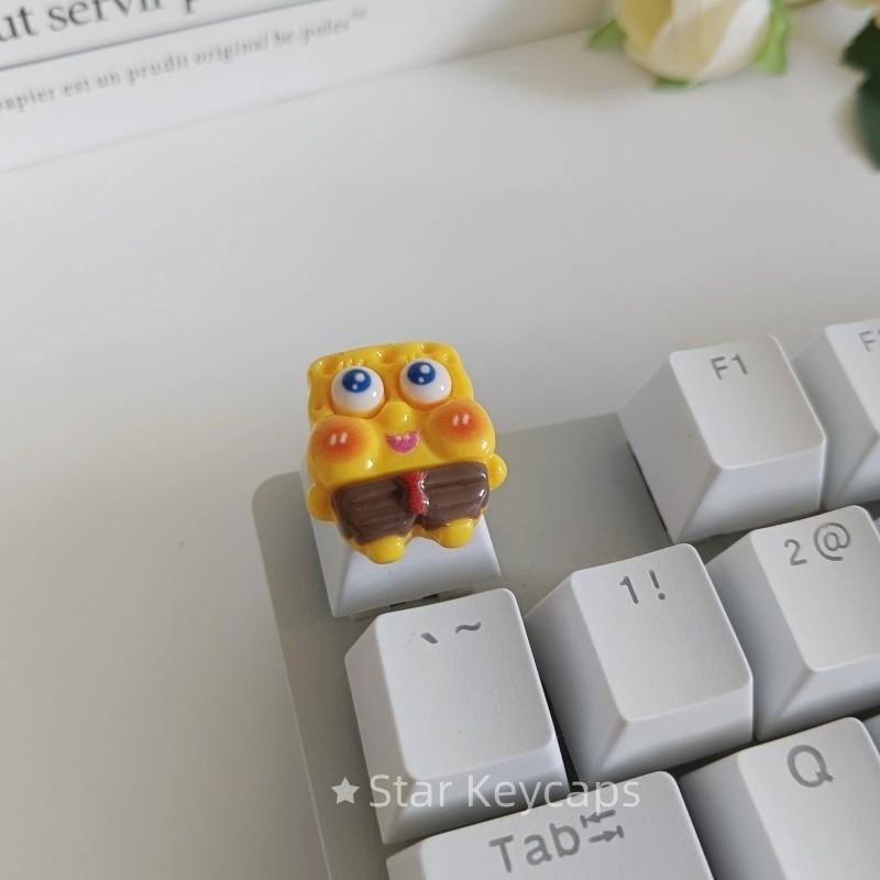 SpongeBob Artisan Resin Keycap Handmade Custom MX Cherry Mechanical Keyboard
