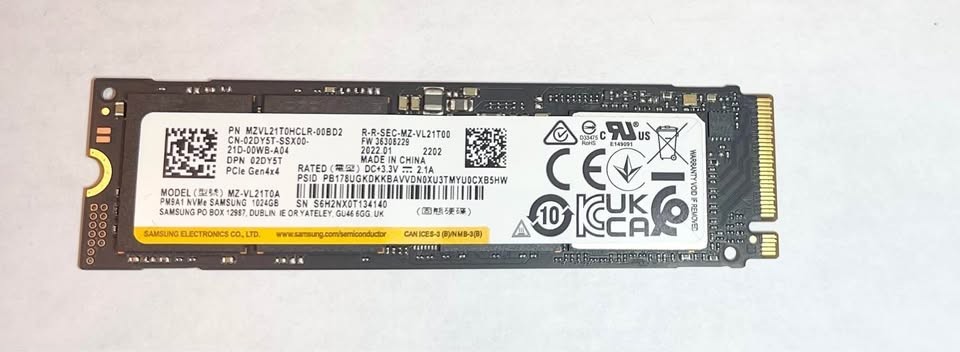 Samsung PM9A1 1TB NVMe PCIe Gen4x4 SSD 99% health