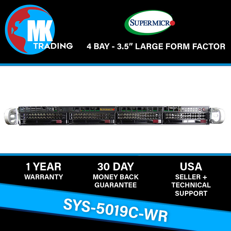 Supermicro SYS-5019C-WR 4B LFF 4U Server  - Choose CPU/RAM - Wholesale