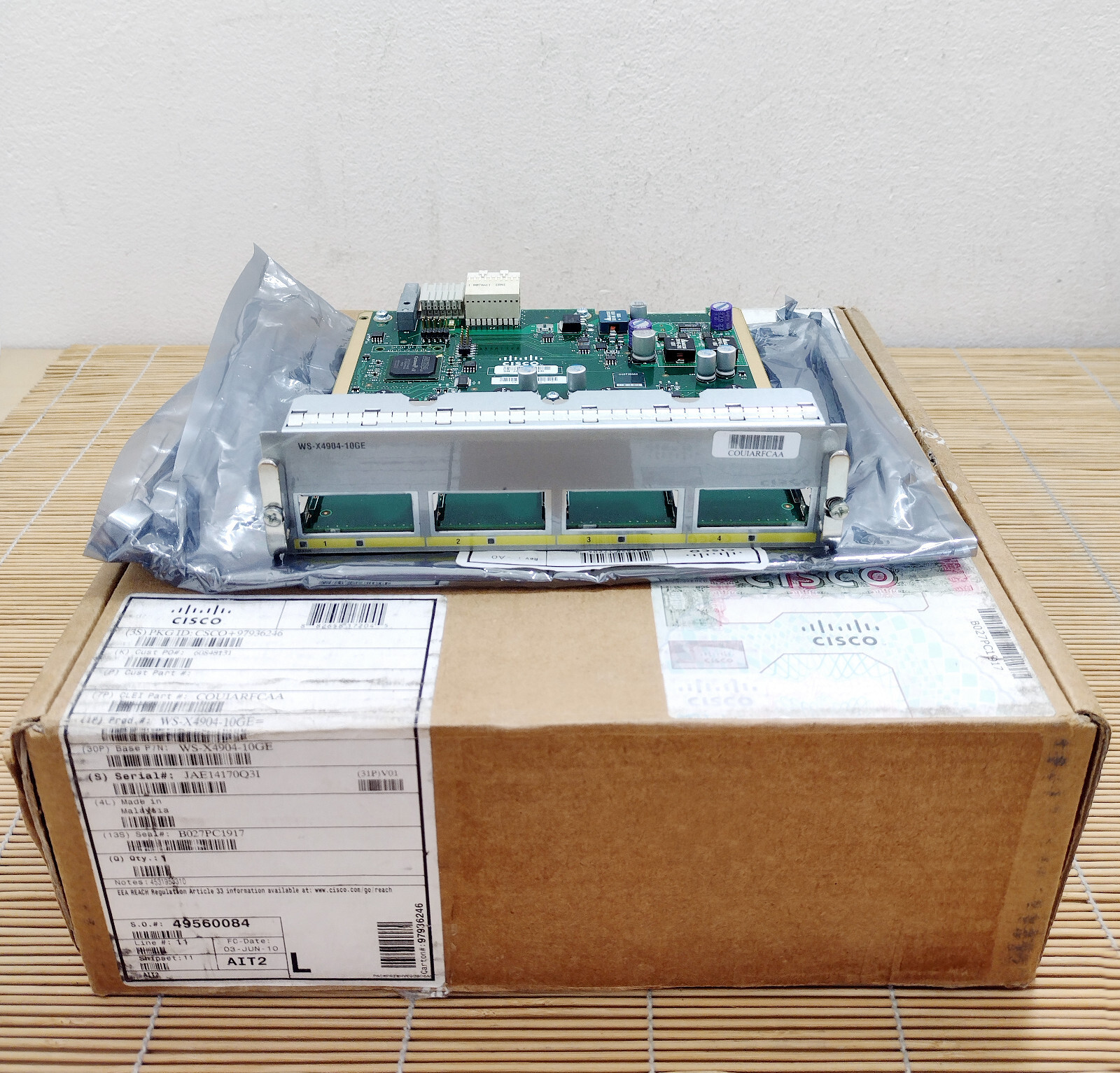 New Cisco WS-X4904-10GE 4900M 4 port 10GE half card X2 interfaces New Open Box
