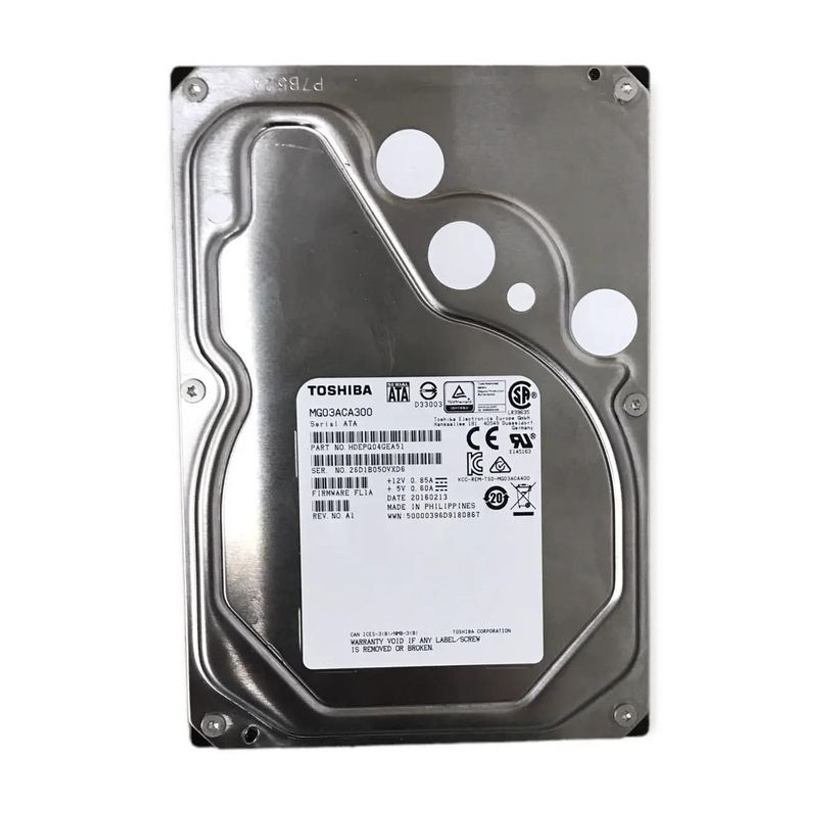 Toshiba MG03 Enterprise Capacity MG03ACA300 3TB 7200 RPM 64MB Cache SATA 6.0Gb/s