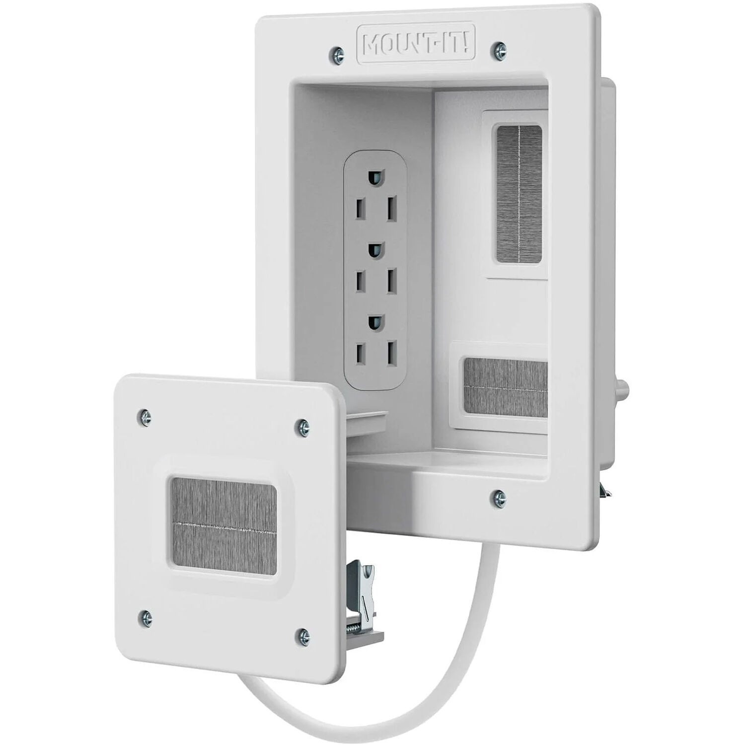 Mount-It MI-7284 In-Wall TV Cable Concealer with Recessed Power 2-Piece Kit