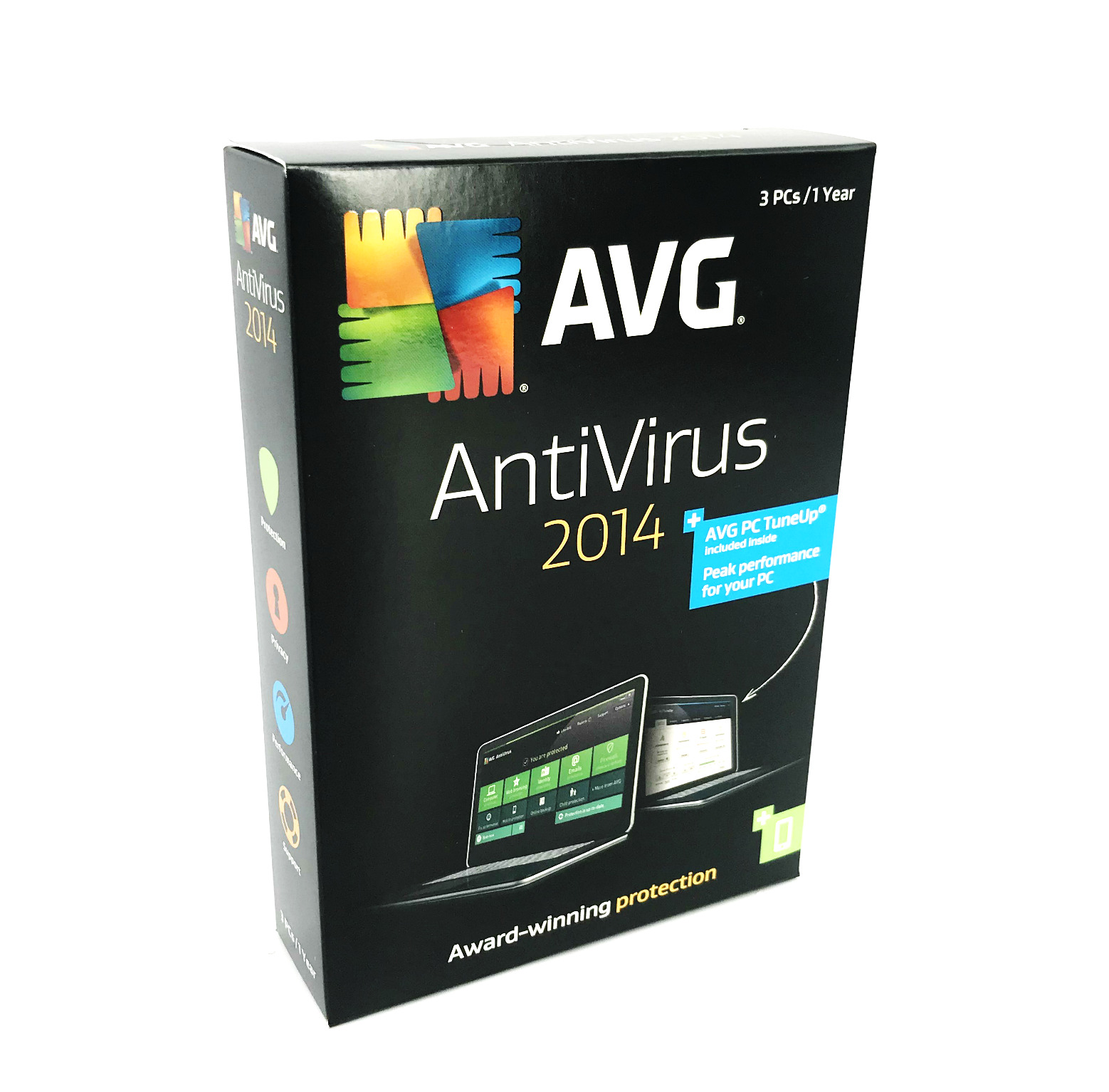 AVG AntiVirus Award - Winning Protection 2014 for 3PCs - 1 Year #3096