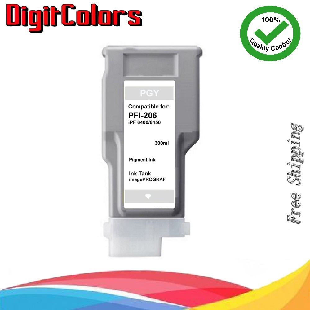PFI-206 Photo Gray Ink Cartridge for Canon 6400 6450 PFI206-PGY
