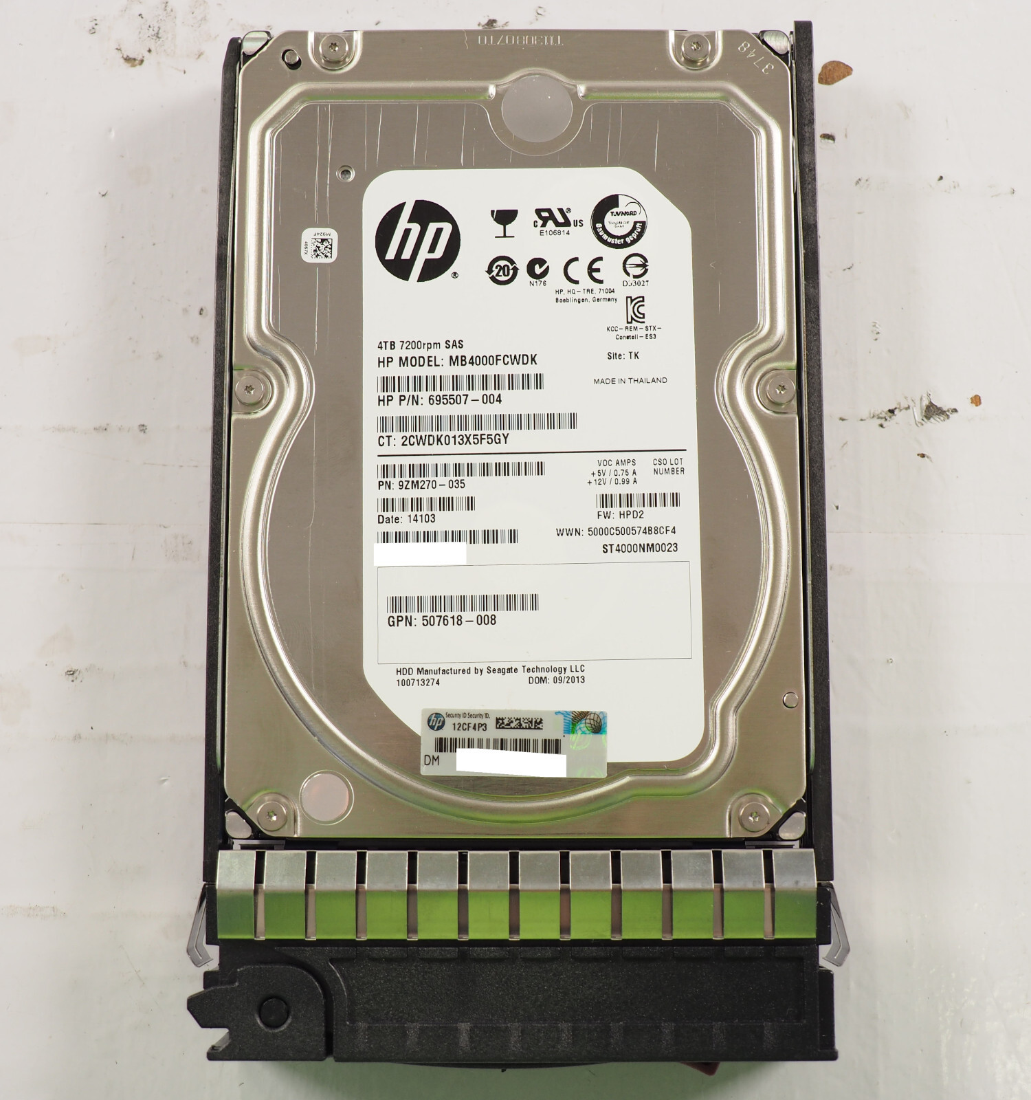 HP MB4000FCWDK P/N: 695507-004 9ZM270-035 507618-008 ST4000NM0023 4TB