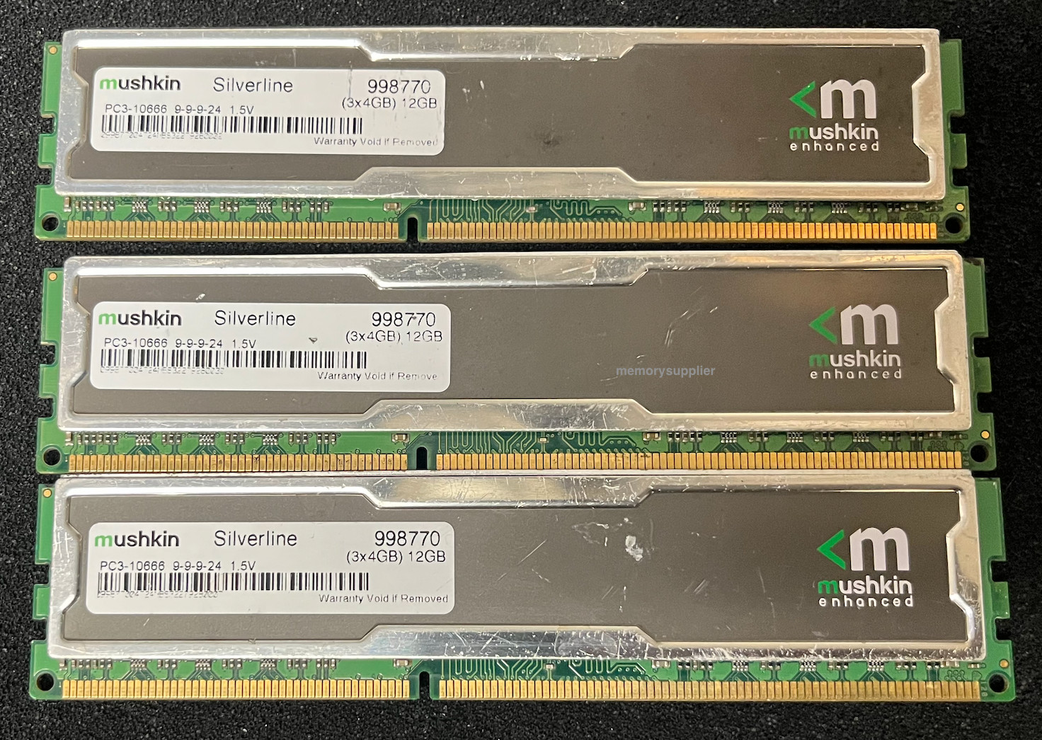 998770 Mushkin Silverline 12GB Kit (3x4GB) PC3-10666 DDR3-1333MHz non-ECC DIMM