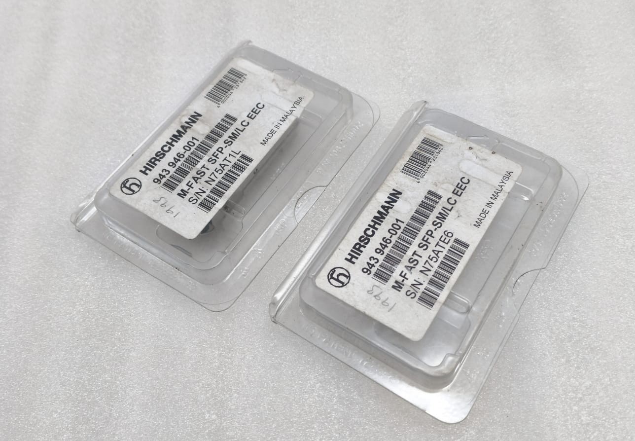 Lot of 2 pcs Hirschmann 943 946-001 M-FAST SFP-SM/LC EEC 100M SFP Transceiver