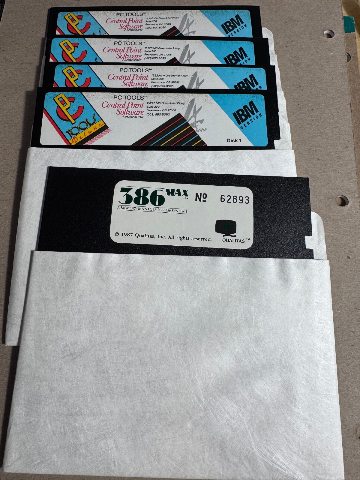 Vintage PC Software PC TOOLS and 386 MAX on 5.25" diskettes - Rare Retro Tech