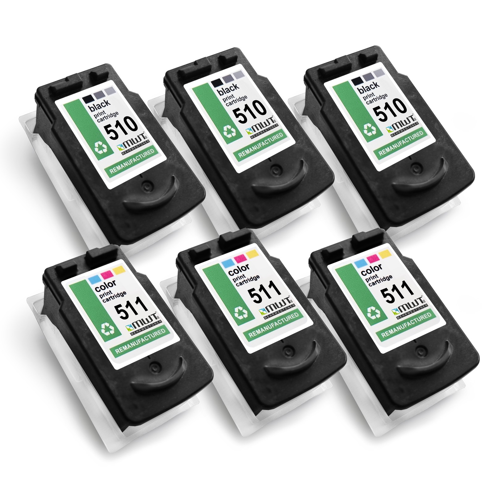 6x Cartridge 3+3 XL for Canon Pixma IP-2700
