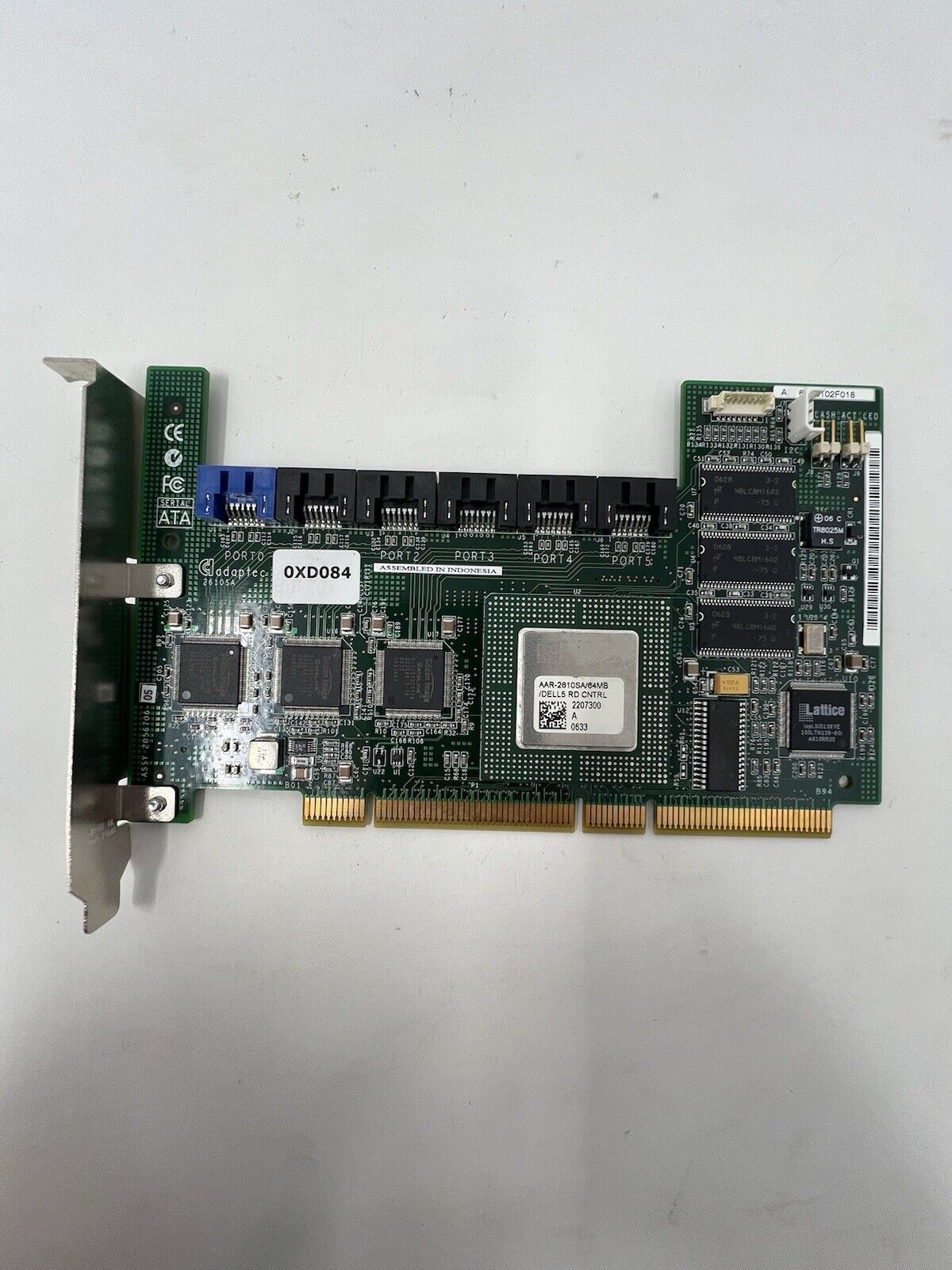 Dell Adaptec XD084 AAR-2610SA 64MB 6 Port PCI-X SATA RAID Controller Card TESTED