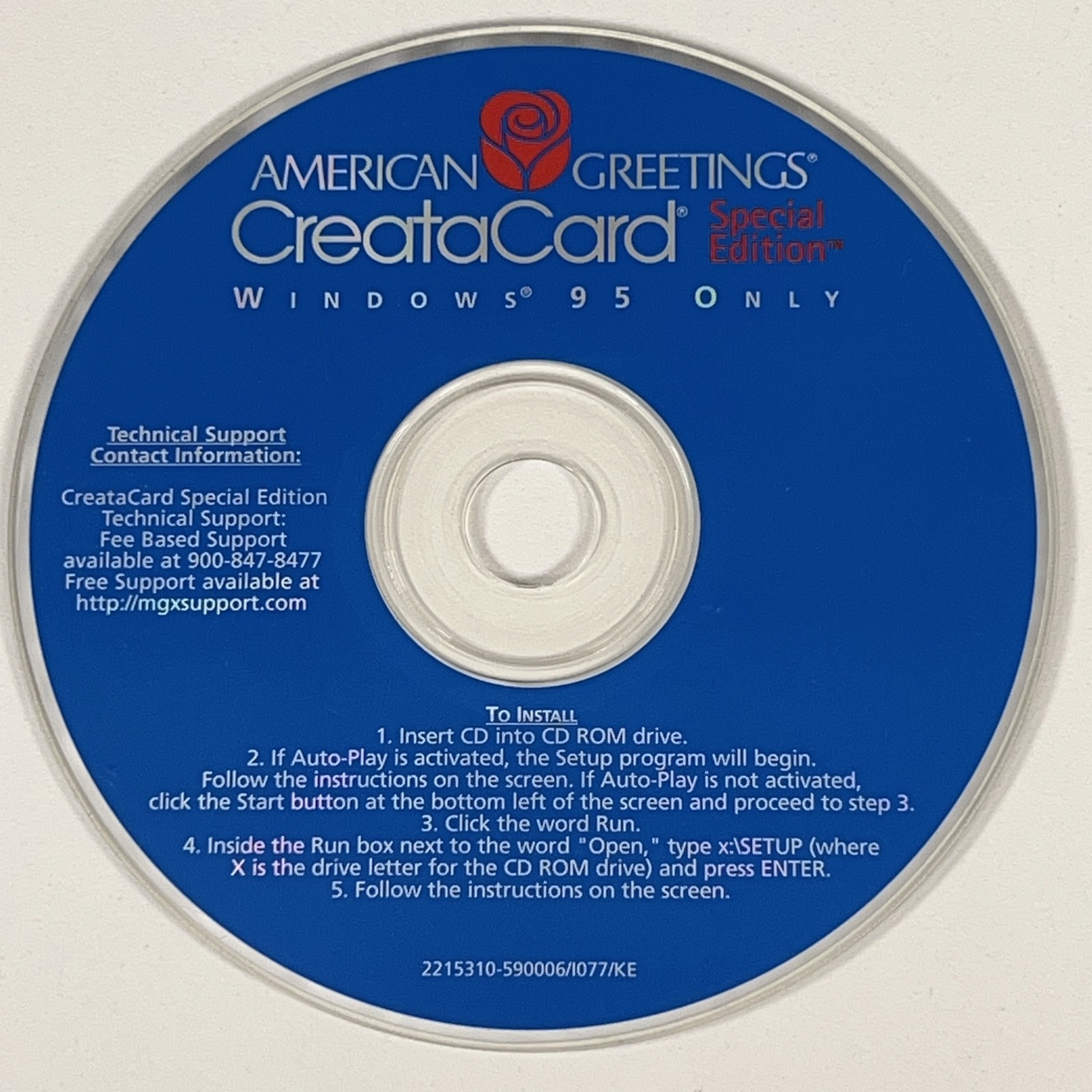 Vintage American Greetings CreataCard Special Edition Windows 95 PC CD-ROM Disc