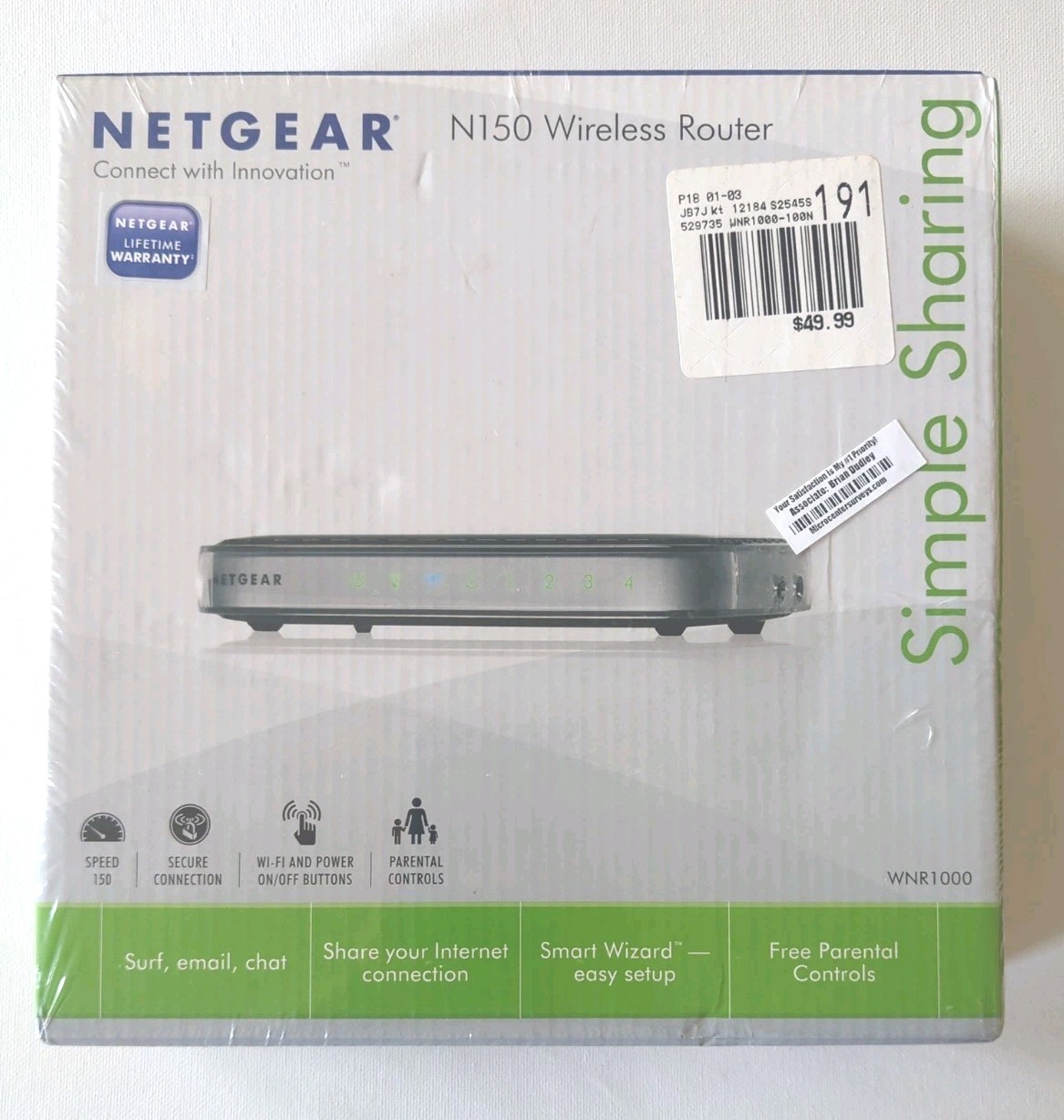Netgear Wireless-N 150 Wireless Router WNR1000 4-Port 10/100 Brand New Sealed