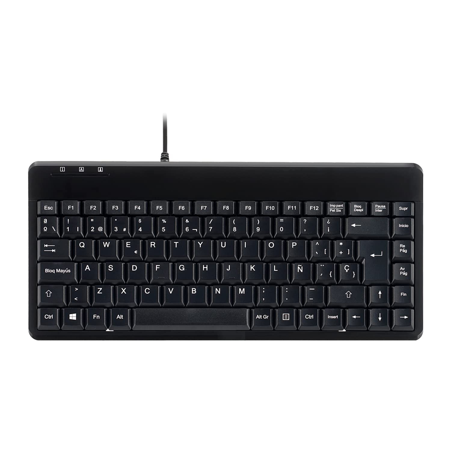 Perixx PERIBOARD-409U ES - Mini USB Teclado - Negro Brillante - QWERTY Black