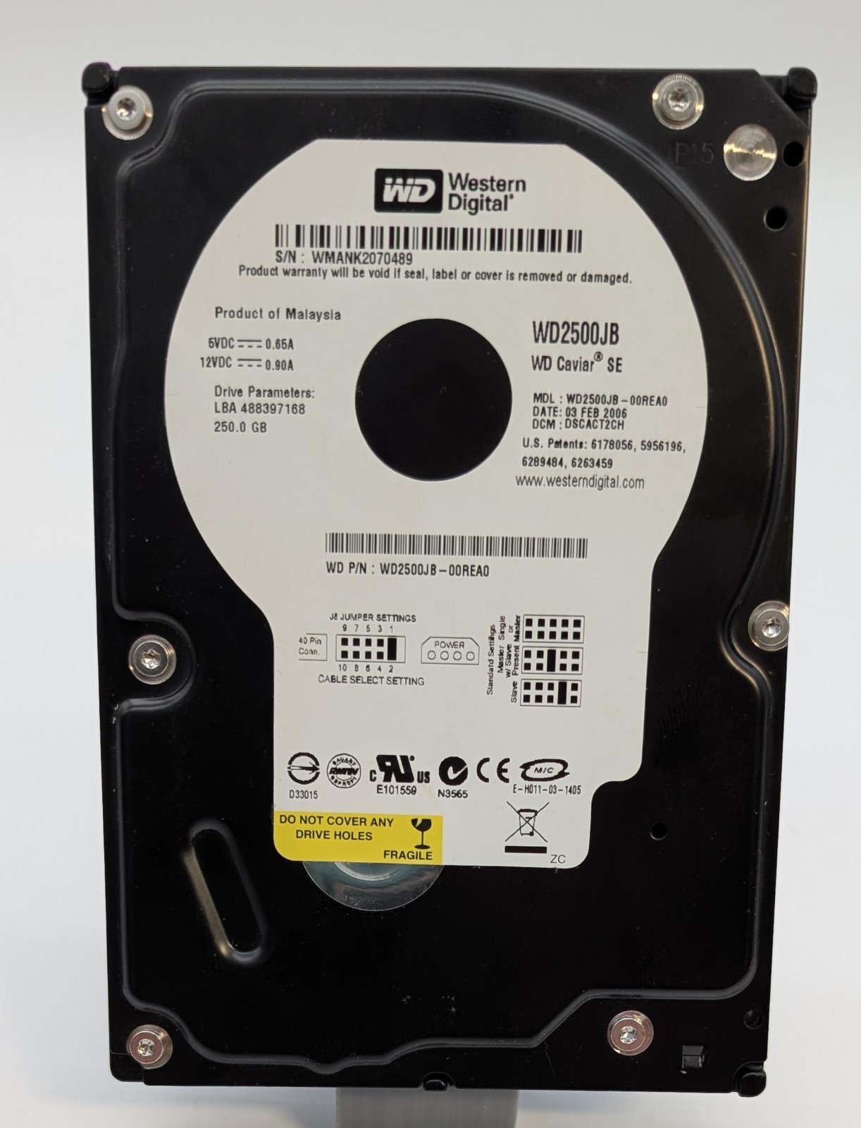 Vintage  Western Digital Caviar Blue WD2500JB 250GB 7200RPM 3.5" IDE HD - Tested