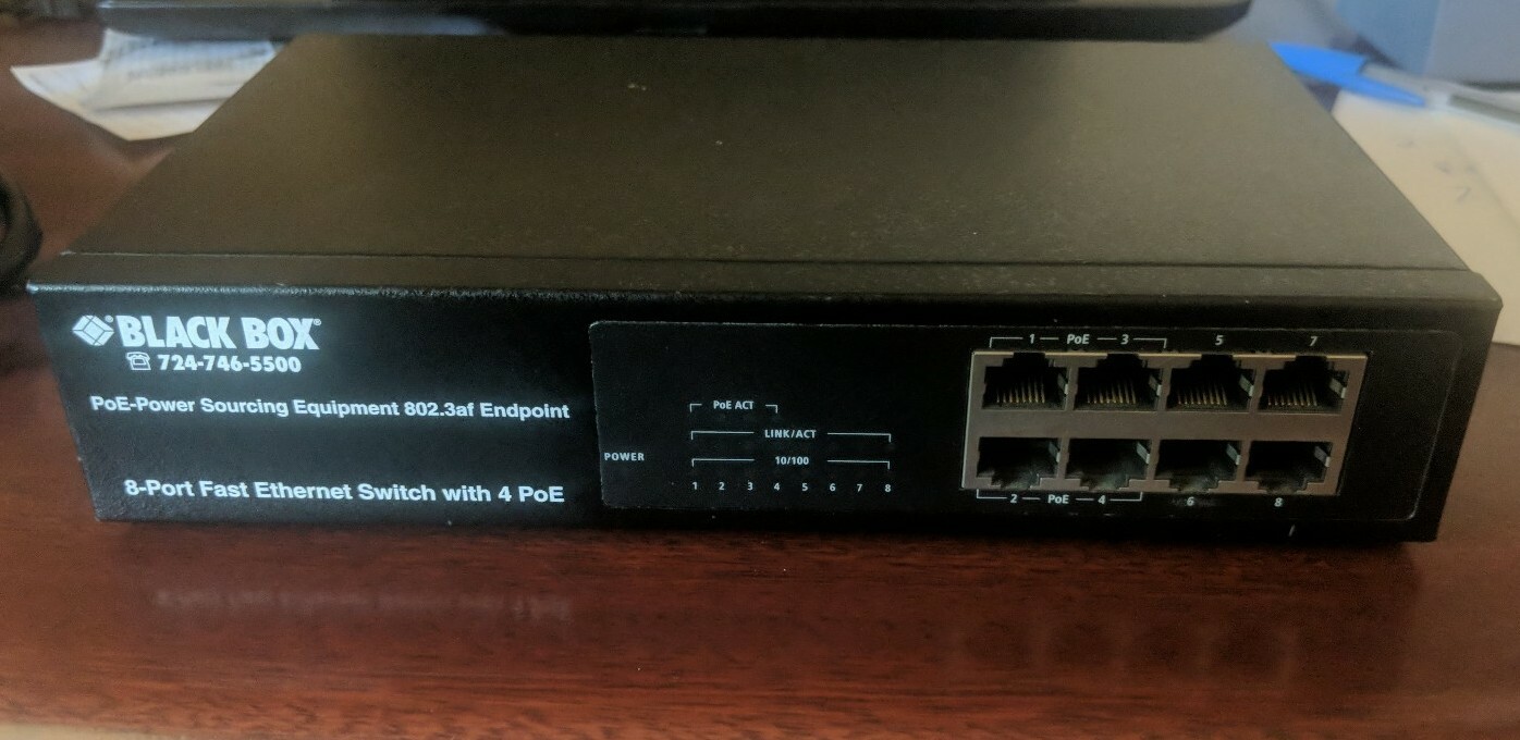 Black Box  8-Port Ethernet Switch w/4 POE Ports LPB208A-R2 Fast Shipping