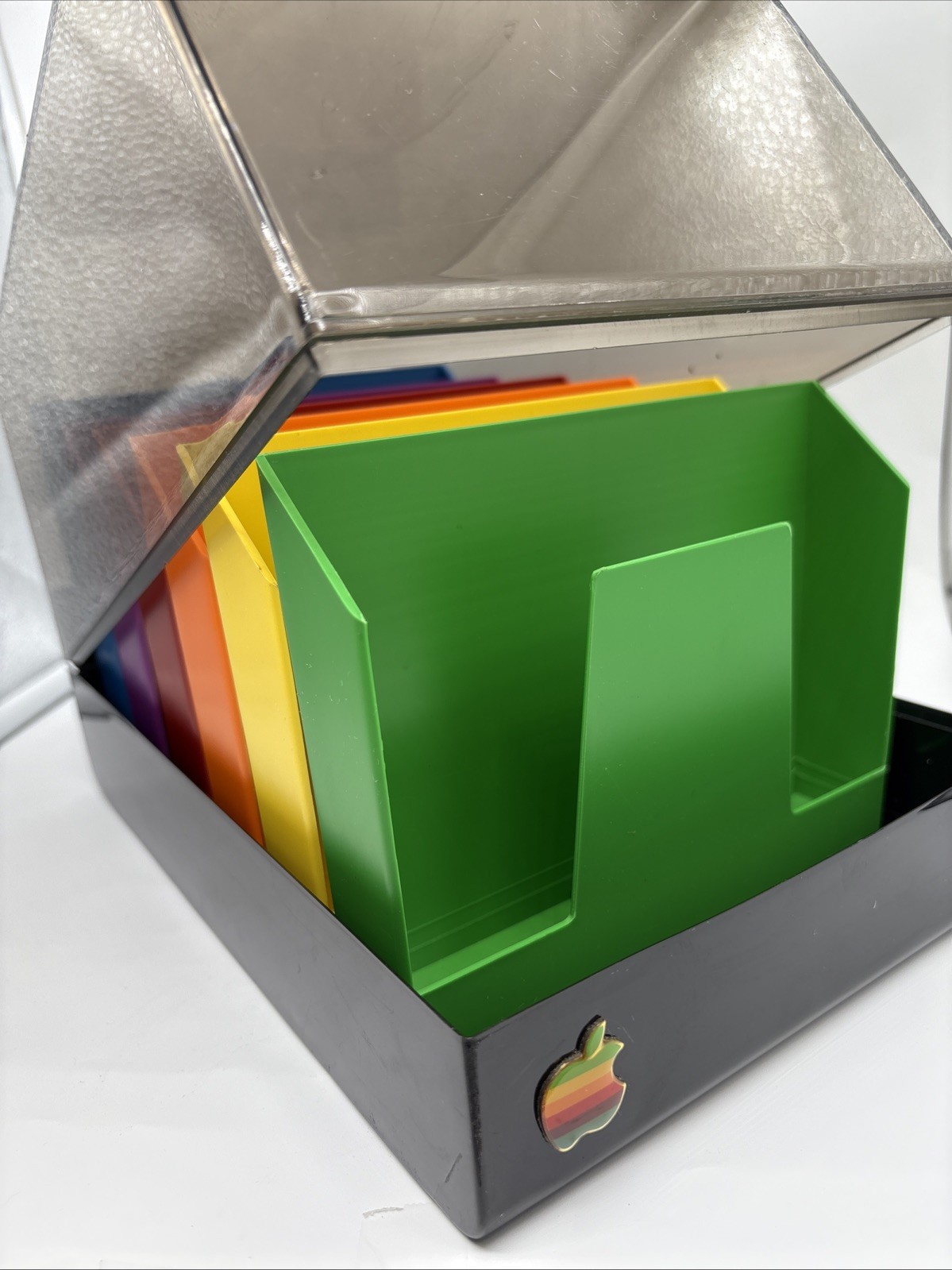 Vtg 80’s Apple Macintosh Large 5.25" Floppy Disk Storage Case Raised Logo, RARE