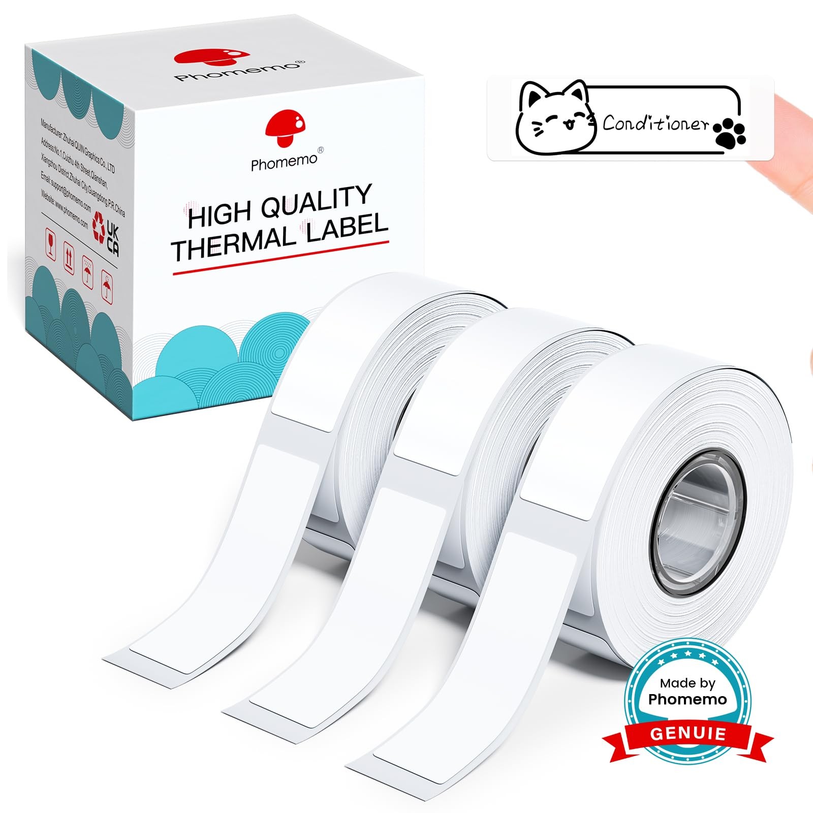 D30 Label Tape, Black on White, 12x40mm, 160 Tapes/Roll, 3-Roll Pack, Kids La...