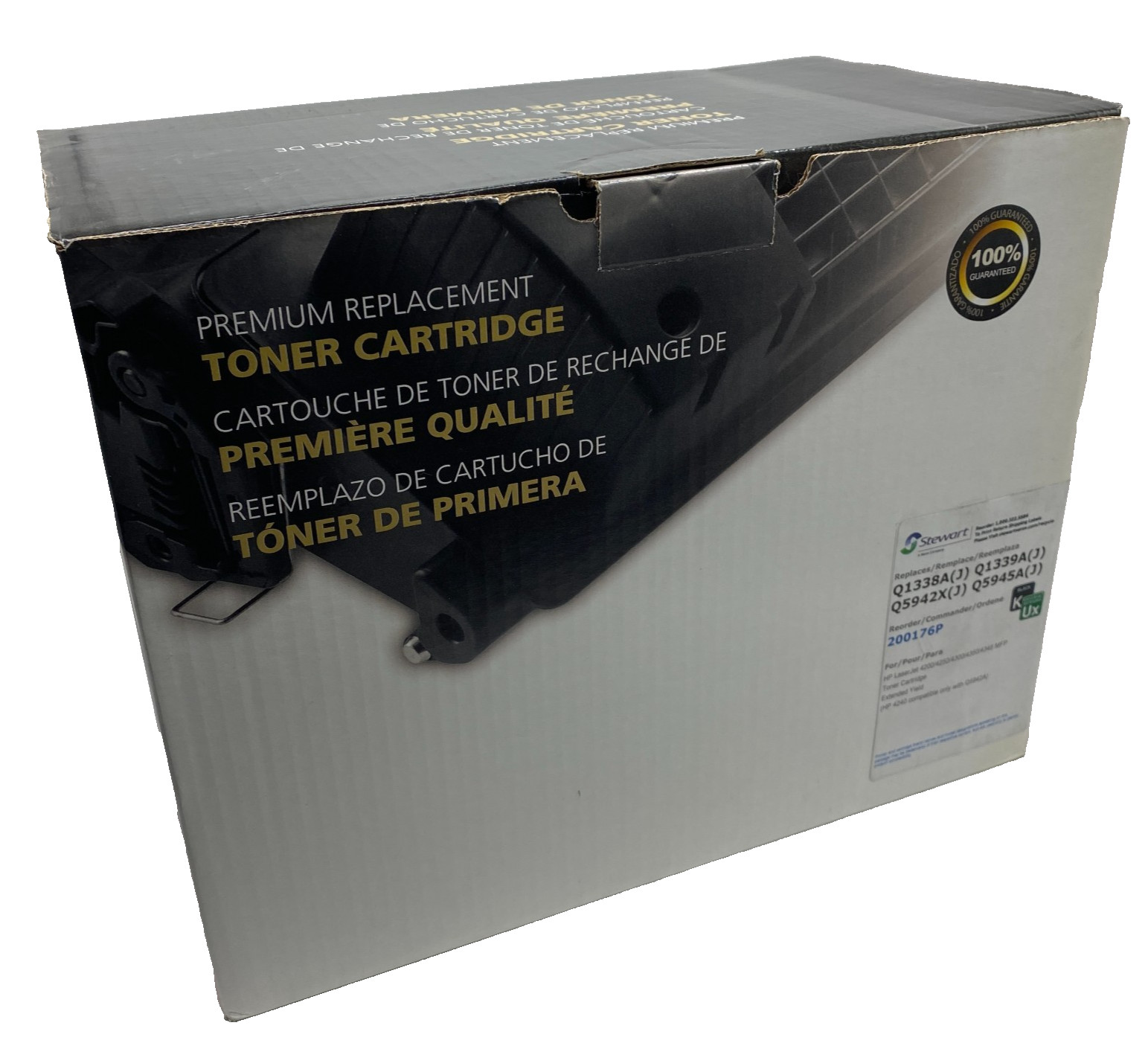 Stewart/Xerox 200176P Yield Black Toner Cartridge, HP Q1338A, Q1339A, Q5942X