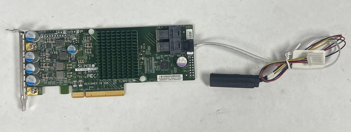 Supermicro AOC-S3008L-L8e-RI13 12Gb/s SAS Internal Host Bus Adapter W/Cable 