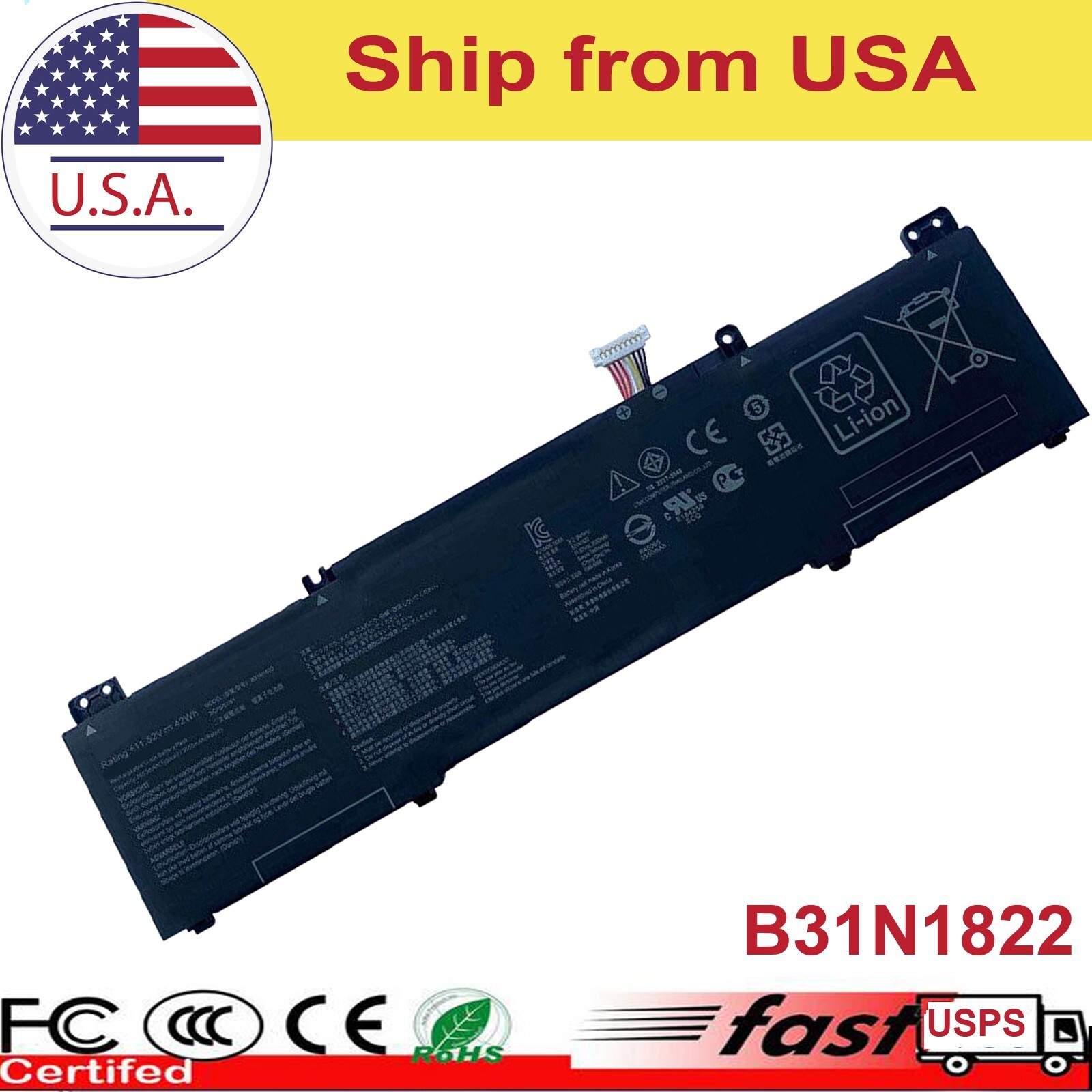 New For Asus Q406D Series Battery 42Wh 11.52V B31N1822 0B200-03220000M B3IN1822