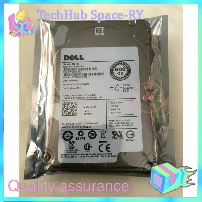 Dell ST600MM0006 600GB 6G 10K 2.5" SAS 7YX58 07YX58 Hard Drive