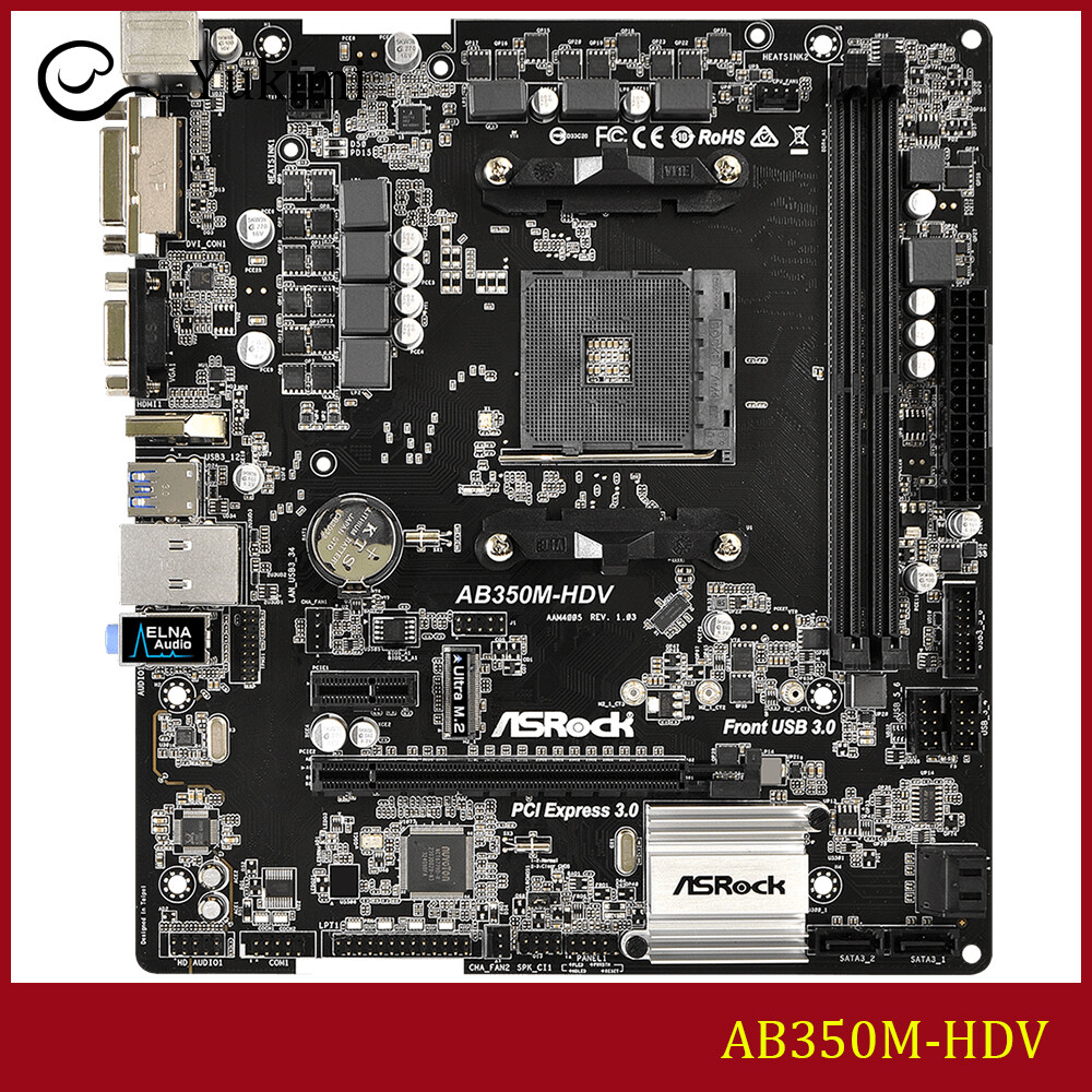 FOR ASROCK AB350M-HDV AMD VGA HDMI DVI 32GB Micro ATX Motherboard Test OK