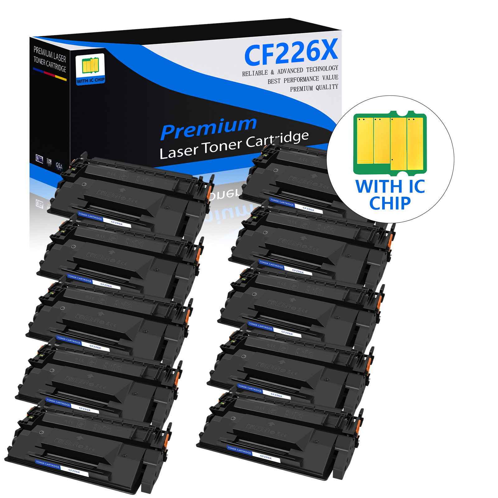 10PK High Yield CF226X Toner Cartridge for HP LaserJet Pro M402dn M402dw M402d