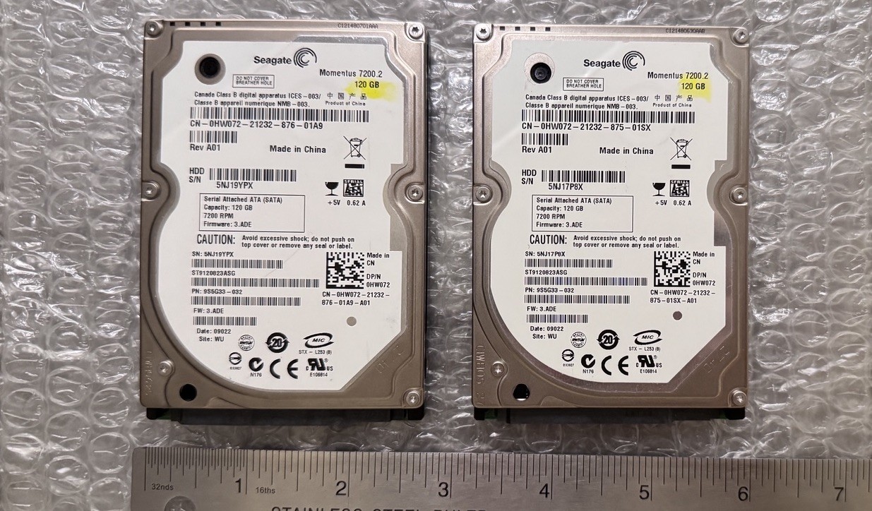 Seagate Momentus 7200.2 120GB HDD (x2)