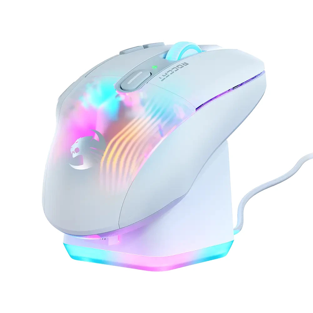 ROCCAT KONE XP AIR Gaming Mouse – White RGB Fast Charging Station 90905-446-02