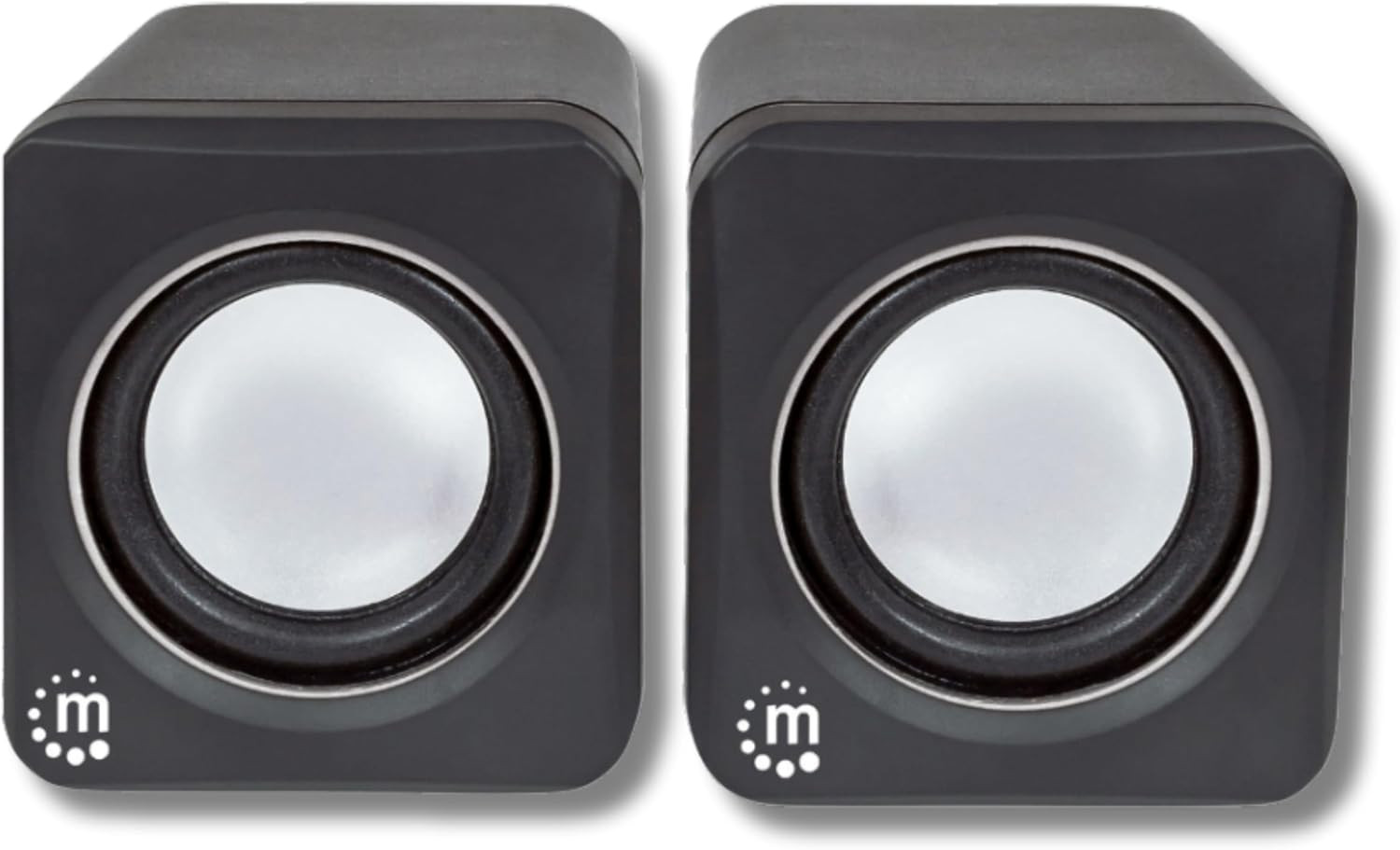 USB Powered Stereo Speakers, 3.5Mm Audio Plug, Volume Control, Bl