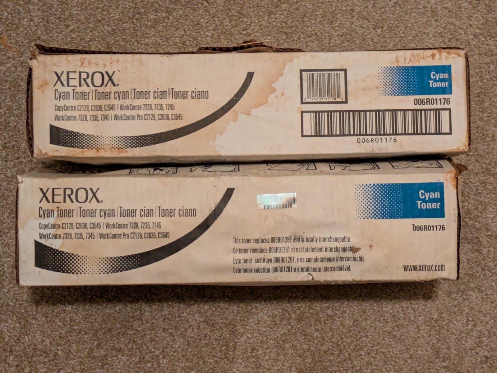 Xerox 006R01176 Cyan Toner Cartridge Genuine OEM CopyCentre WorkCentre qty 2 new
